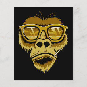 Prospectus 11,4 Cm X 14,2 Cm Cool Monkey Gorilla   Peinture pop moderne