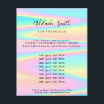 Prospectus 11,4 Cm X 14,2 Cm couleurs pastel Holographe FAUX Circulaire<br><div class="desc">salon de beauté professionnel maquillage artiste flyer</div>