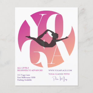 Prospectus 11,4 Cm X 14,2 Cm Cours Studio d'instructeur de Yoga chic moderne