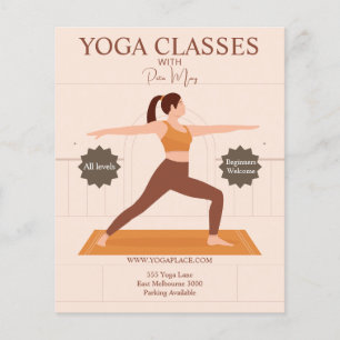 Prospectus 11,4 Cm X 14,2 Cm Cours Studio d'instructeur de Yoga chic moderne