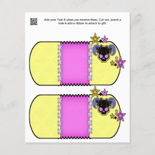 Prospectus 11,4 Cm X 14,2 Cm Crâne Fille Fête cadeau ou faveur Bag Tags
