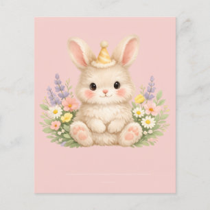 Prospectus 11,4 Cm X 14,2 Cm Création de fleur sauvage de lapin duveteux pour u