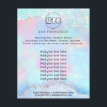 Prospectus 11,4 Cm X 14,2 Cm cristal opal FAUX iridescente Flyer<br><div class="desc">salon de beauté professionnel maquillage artiste flyer</div>