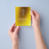Prospectus 11,4 Cm X 14,2 Cm Croix chrétienne sur fond doré (main)