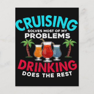 Prospectus 11,4 Cm X 14,2 Cm Cruising Solves Most Of MY Problems Drinking Cute