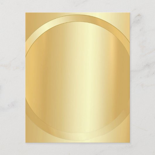 Prospectus 11,4 Cm X 14,2 Cm Custom Faux Gold Glamour Ajouter Votre Modèle De T (Devant)