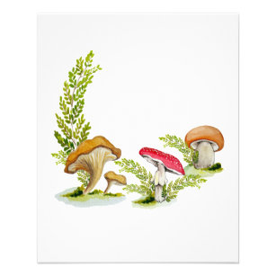 Prospectus 11,4 Cm X 14,2 Cm Cute aquarelle champignon motif carte de tasse de 
