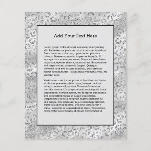 Prospectus 11,4 Cm X 14,2 Cm Cute Silver Cheetah