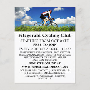 Prospectus 11,4 Cm X 14,2 Cm Cycliste sur l'herbe, club de cyclisme publicité
