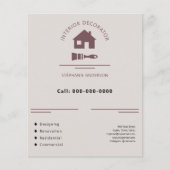 Prospectus 11,4 Cm X 14,2 Cm Décorateur intérieur (Devant)