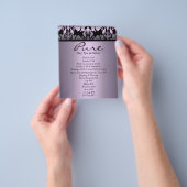 Prospectus 11,4 Cm X 14,2 Cm Dépliant Damassé Violet (main)