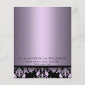Prospectus 11,4 Cm X 14,2 Cm Dépliant Damassé Violet (Dos)