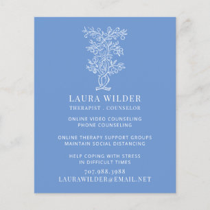 Prospectus 11,4 Cm X 14,2 Cm Dépliant de thérapeute ou conseiller en ligne ou p