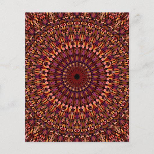 Prospectus 11,4 Cm X 14,2 Cm Design Brown floral Mandala (Devant)