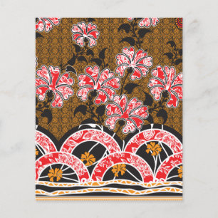 Prospectus 11,4 Cm X 14,2 Cm design d'un mur rouge et noir suspendu