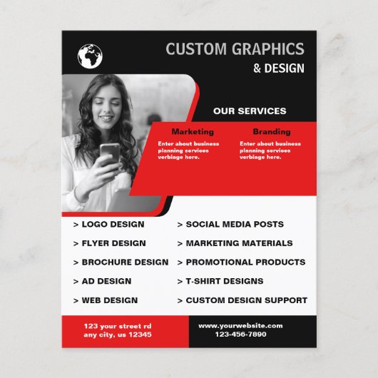 Prospectus 11,4 Cm X 14,2 Cm Design graphique (Devant)