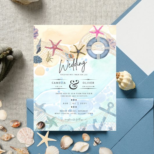Prospectus 11,4 Cm X 14,2 Cm Destination Beach Wedding Coastal