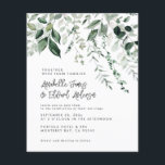Prospectus 11,4 Cm X 14,2 Cm Détails de l'eucalyptus Mariage budget, invitation<br><div class="desc">Budget Eucalyptus verdure feuillage moderne minimaliste jardin fête élégante Mariage Invitations et détails invitation. Design botanique contemporain simple.</div>