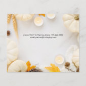 Prospectus 11,4 Cm X 14,2 Cm Dîner Citrouille Thanksgiving Budget Cosy (Dos)