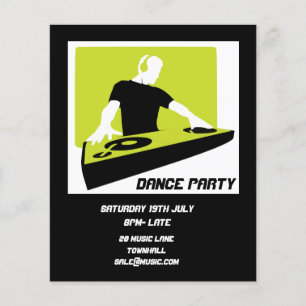 Prospectus 11,4 Cm X 14,2 Cm DJ Dance Party Retro Discothèque discothèque