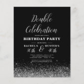 Prospectus 11,4 Cm X 14,2 Cm Double fête Black Silver fête d'anniversaire (Devant)