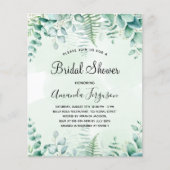 Prospectus 11,4 Cm X 14,2 Cm Douche nuptiale eucalyptus invitation (Devant)