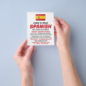 Prospectus 11,4 Cm X 14,2 Cm Drapeau Espagnol, Cours d'Espagnol Publicité (main)