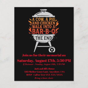 Prospectus 11,4 Cm X 14,2 Cm Drôle Flyer BBQ