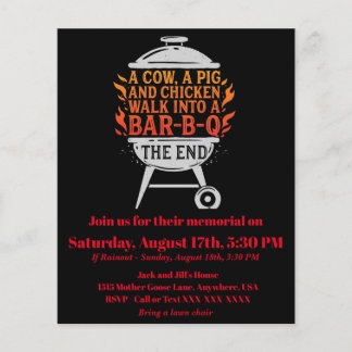 Prospectus 11,4 Cm X 14,2 Cm Drôle Flyer BBQ