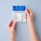 Prospectus 11,4 Cm X 14,2 Cm Eau Bleue, Piscine Nettoyage Publicité (main)