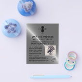 Prospectus 11,4 Cm X 14,2 Cm Effet métal argenté, Podcaster, Podcast (Simple)