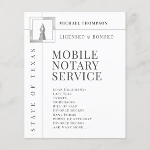 Prospectus 11,4 Cm X 14,2 Cm Elégant argent blanc encre plume notaire flyer