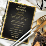 Prospectus 11,4 Cm X 14,2 Cm Elegant Black & Gold Grand Ouverture<br><div class="desc">Grande invitation d'ouverture dans un élégant design noir et or pour votre entreprise,  peut-être un magasin,  un restaurant,  ou un salon de beauté. Ajoutez aussi votre propre logo !</div>