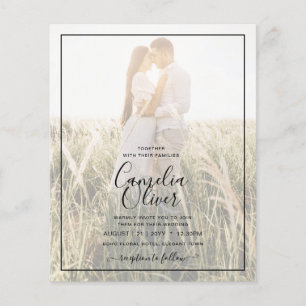Prospectus 11,4 Cm X 14,2 Cm Élégant Budget PHOTO Superposition Mariage Chic Bo
