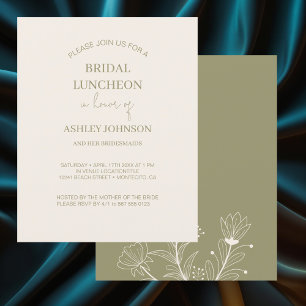 Prospectus 11,4 Cm X 14,2 Cm Élégant déjeuner floral nuptial Invitation