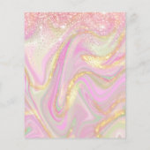 Prospectus 11,4 Cm X 14,2 Cm Élégant Flyer Marbre Rose Or (Dos)