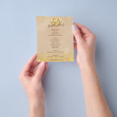 Prospectus 11,4 Cm X 14,2 Cm Elégant Gold 60th Birthday Party Menu (main)