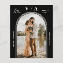 Elégant Mariage Victorien Noir Enregistrer La Date