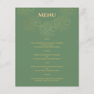 Prospectus 11,4 Cm X 14,2 Cm Élégant MENU MARIAGE. Menu