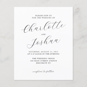 Prospectus 11,4 Cm X 14,2 Cm Élégant minimaliste RSVP QR Code Mariage