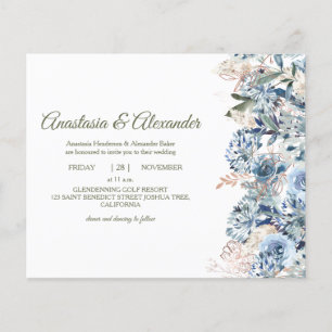 Prospectus 11,4 Cm X 14,2 Cm Élégant RoseBudget Invitation à la cérémonie de ma