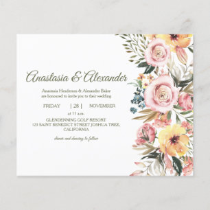 Prospectus 11,4 Cm X 14,2 Cm Élégant RoseBudget Invitation à la cérémonie de ma