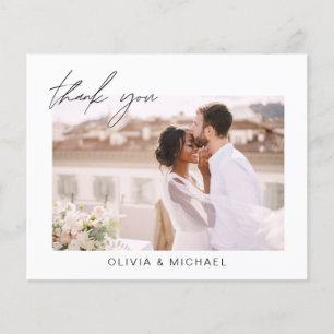 Prospectus 11,4 Cm X 14,2 Cm Élégant script Mariage photo Carte de remerciement