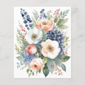 Prospectus 11,4 Cm X 14,2 Cm Elégante aquarelle Floral Business Flyer (Dos)