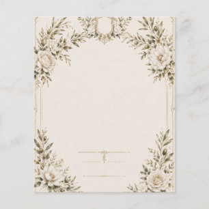 Prospectus 11,4 Cm X 14,2 Cm Élégante invitation de mariage en ivoire avec cham