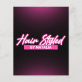 Prospectus 11,4 Cm X 14,2 Cm Elégante photo coiffeuse noire et rose (Dos)