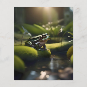 Prospectus 11,4 Cm X 14,2 Cm Emeraude Sérénité : Une Grenouille Verte au bord d