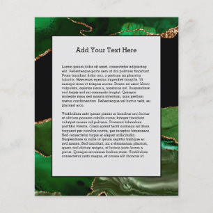 Prospectus 11,4 Cm X 14,2 Cm Émeraude Vert Marbré Agate Pierre contemporaine