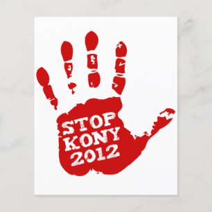 Prospectus 11,4 Cm X 14,2 Cm Empreintes de main Kony 2012 Arrêtez Joseph Kony
