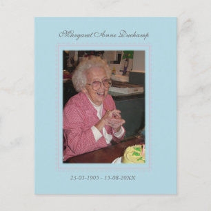 Prospectus 11,4 Cm X 14,2 Cm En souvenir du souvenir - photo de l'avis de décès